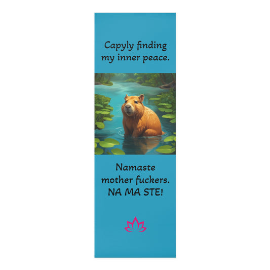 Turquoise Capybara, "Finding My Inner Peace." Yoga Mat