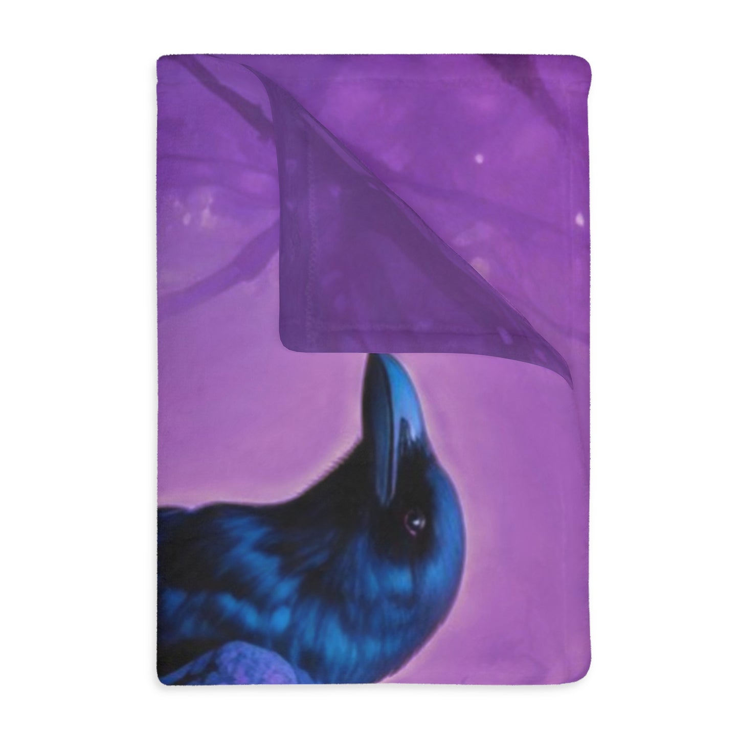 Velveteen Blanket - Crow in Purple Mist