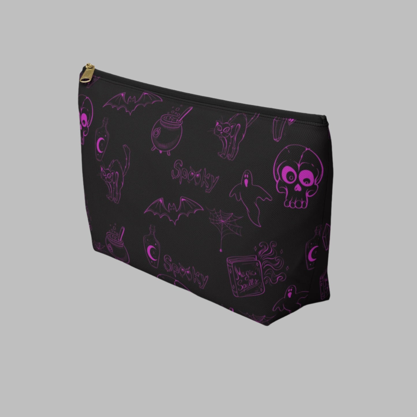 Goth ghouls Halloween makeup bag black and purple