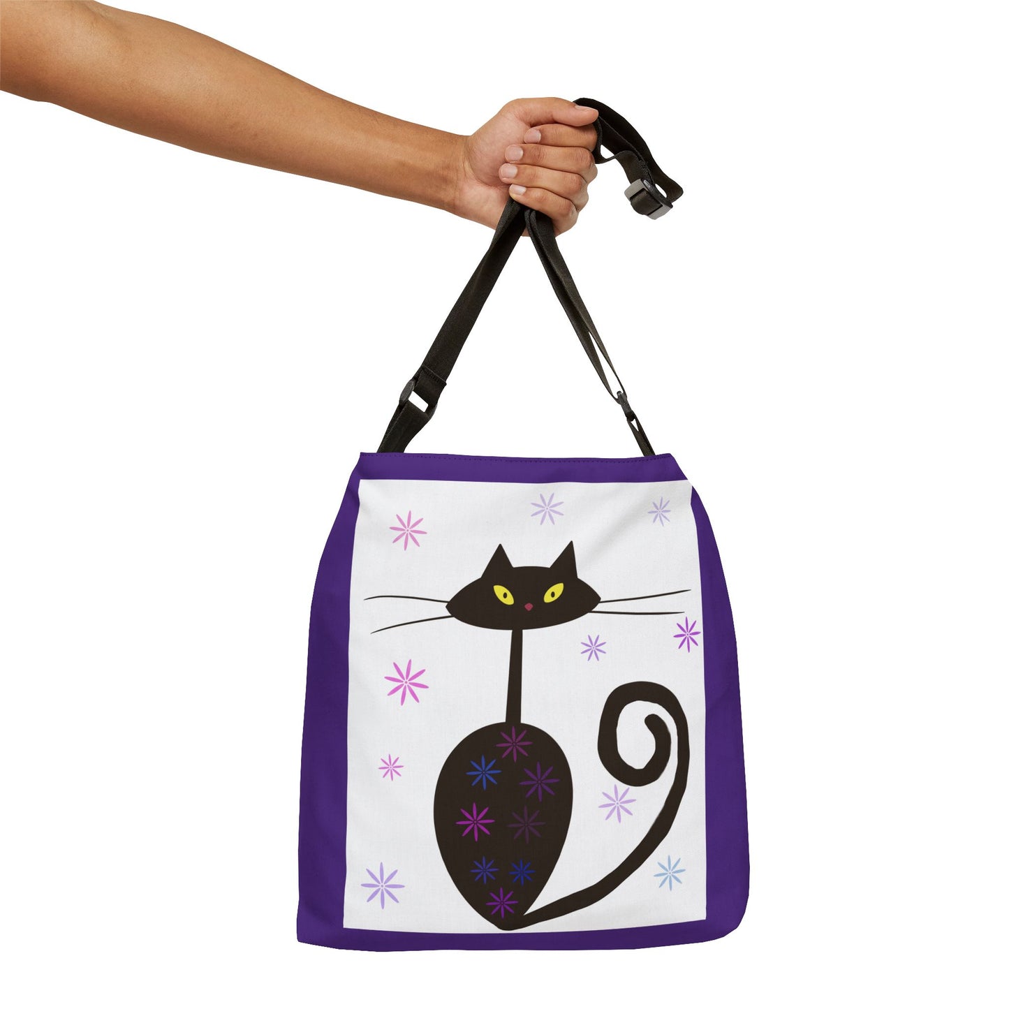 Mid Mod Kitty Cat Adjustable Tote Bag