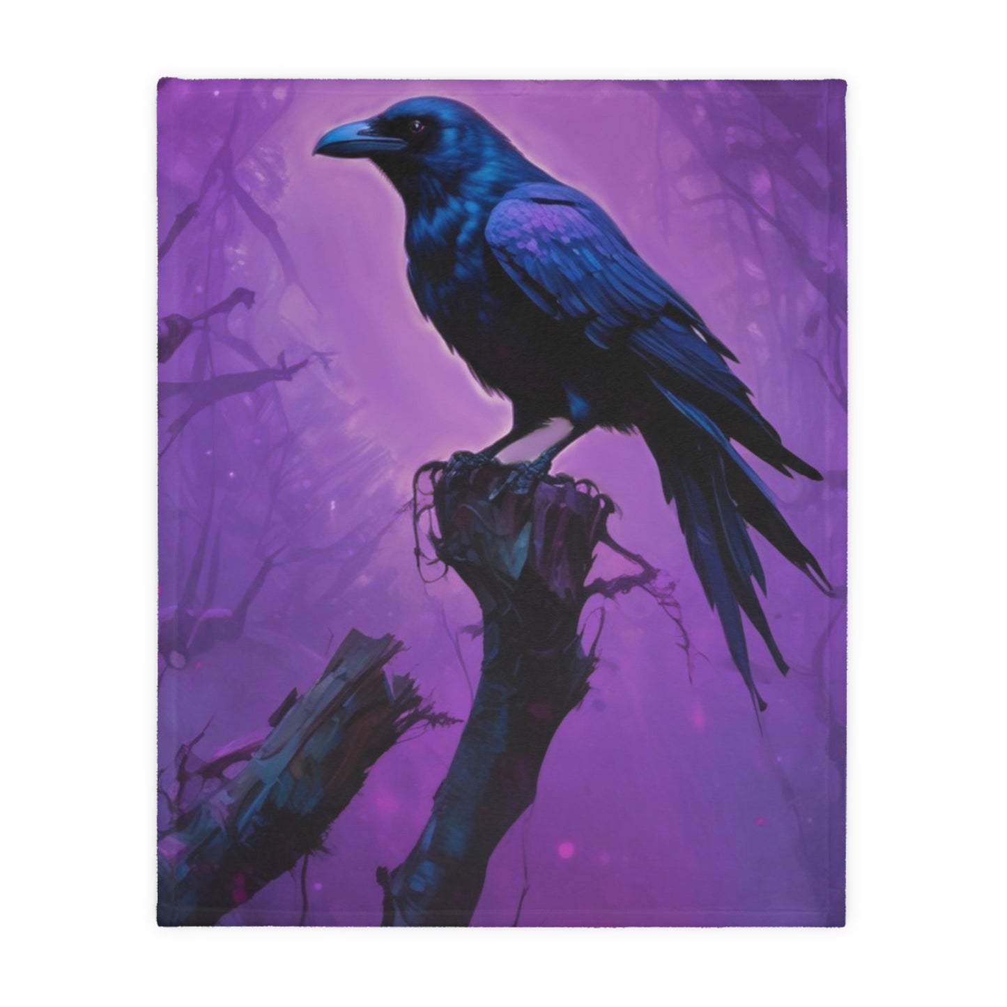 Velveteen Blanket - Crow in Purple Mist