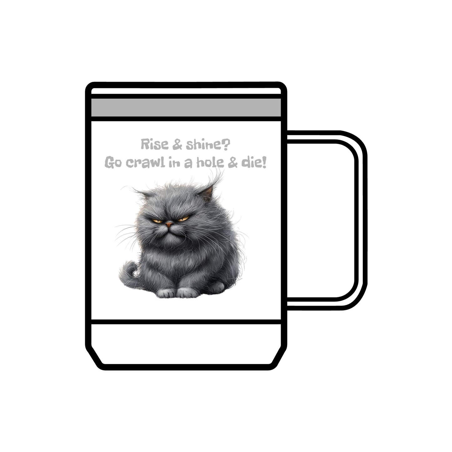 Coffee Mug Tumbler, 15oz - Grouchy Kitty