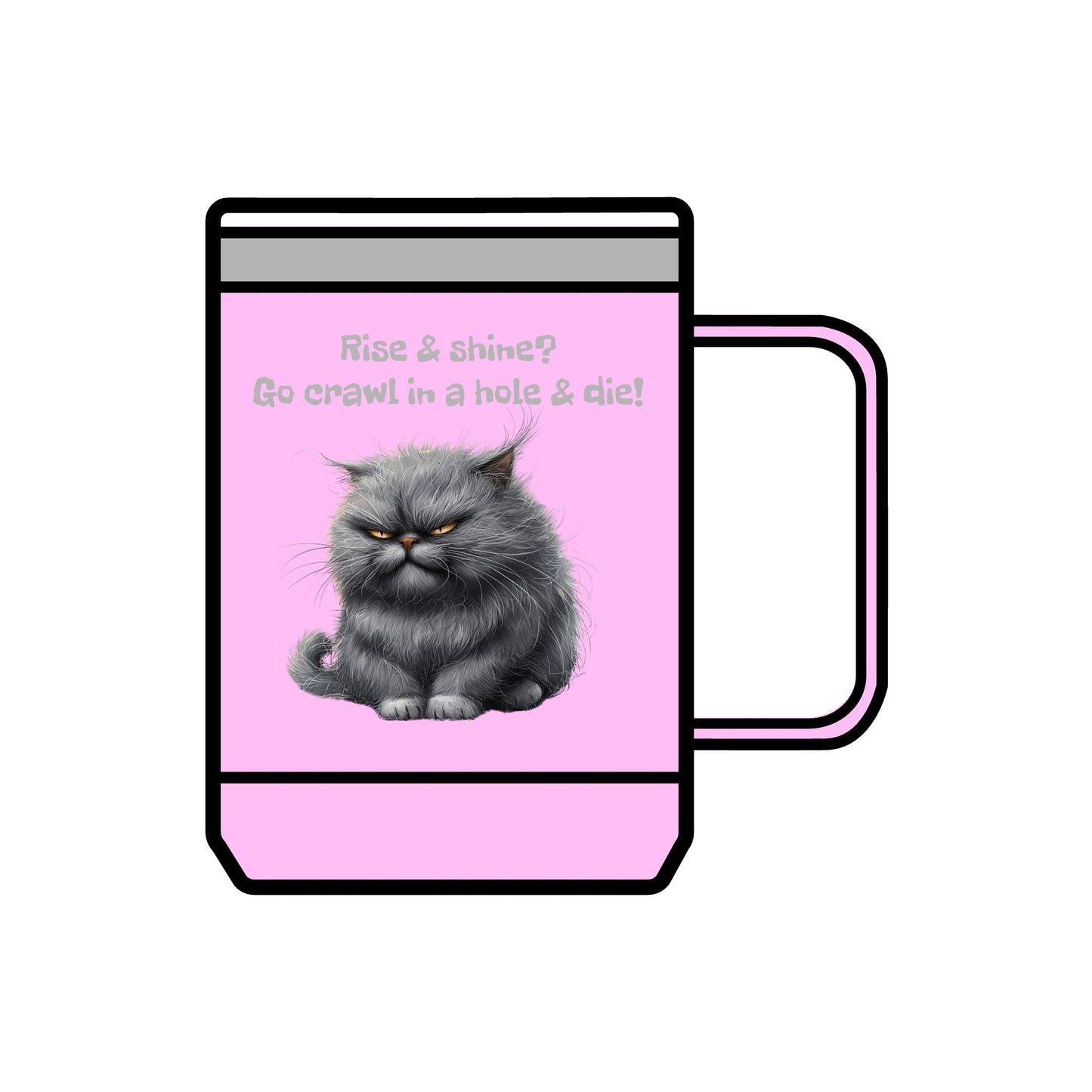 Coffee Mug Tumbler, 15oz - Grouchy Kitty