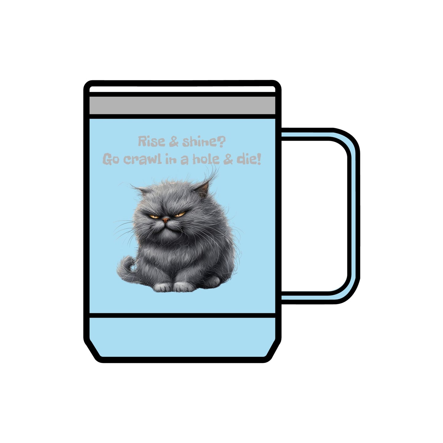 Coffee Mug Tumbler, 15oz - Grouchy Kitty