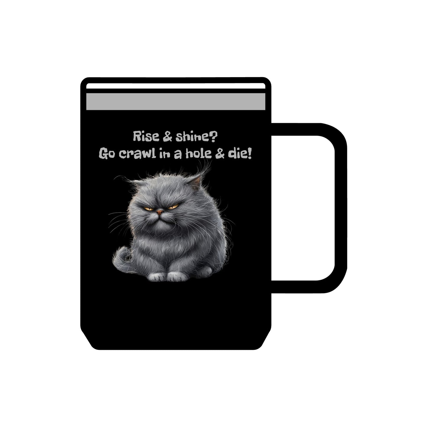 Coffee Mug Tumbler, 15oz - Grouchy Kitty