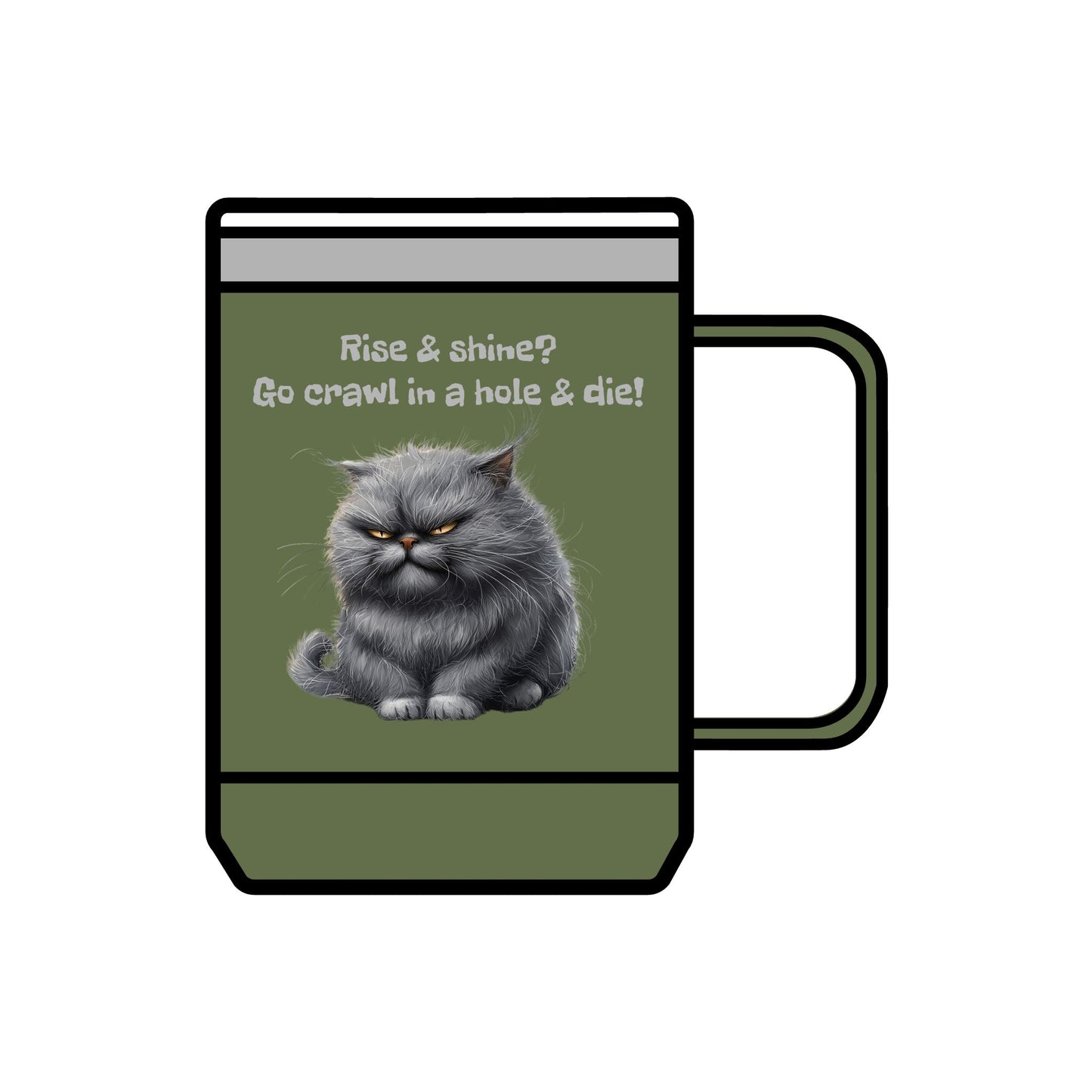 Coffee Mug Tumbler, 15oz - Grouchy Kitty