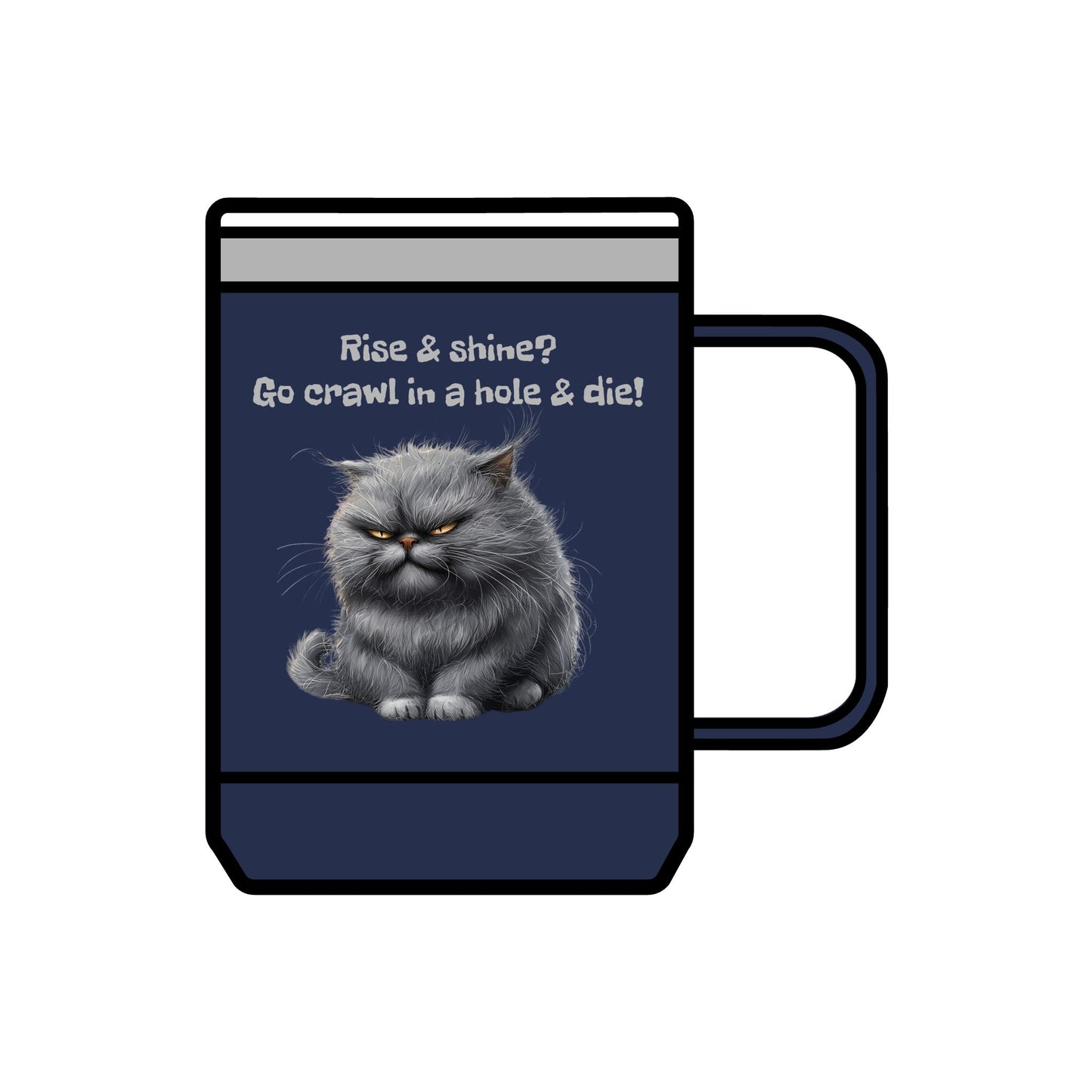 Coffee Mug Tumbler, 15oz - Grouchy Kitty