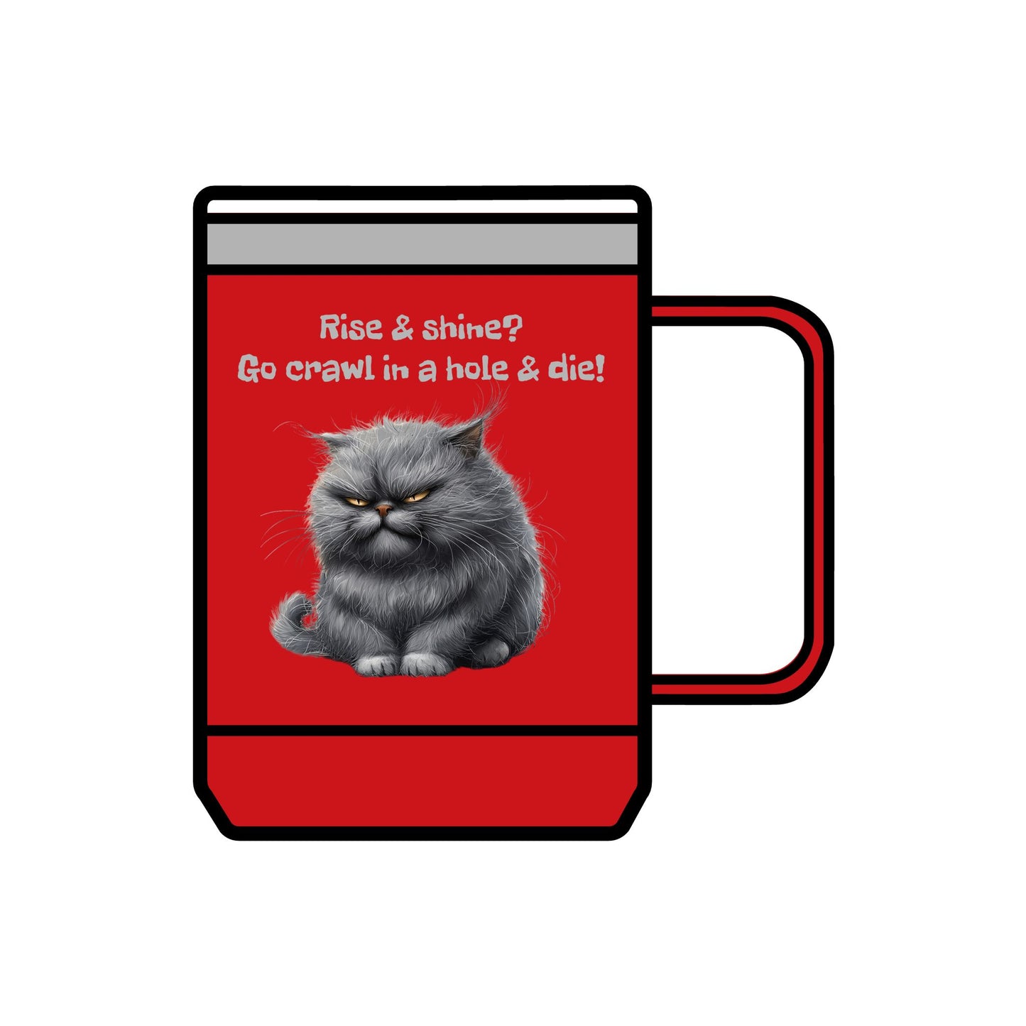 Coffee Mug Tumbler, 15oz - Grouchy Kitty