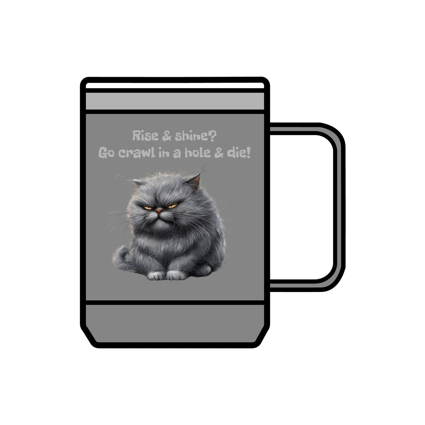 Coffee Mug Tumbler, 15oz - Grouchy Kitty