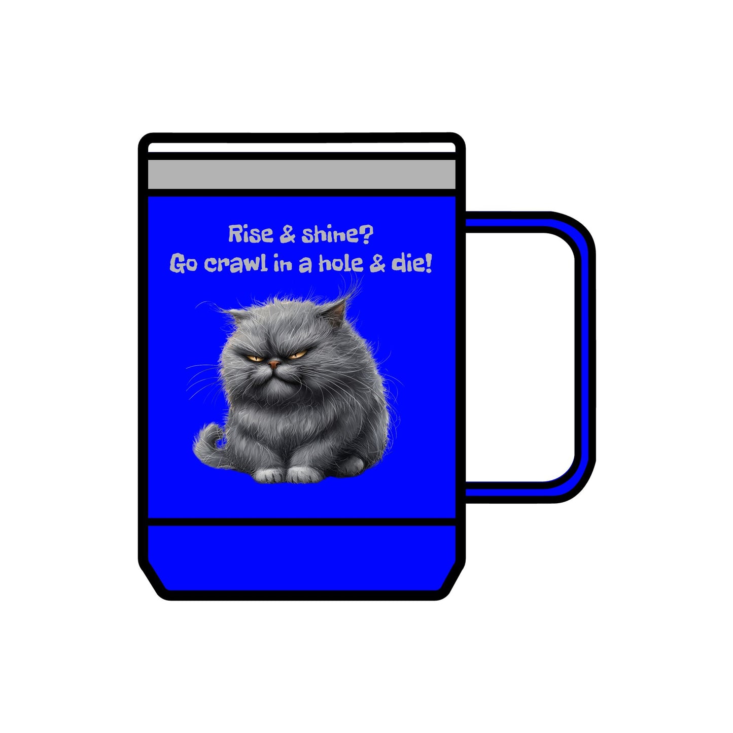 Coffee Mug Tumbler, 15oz - Grouchy Kitty