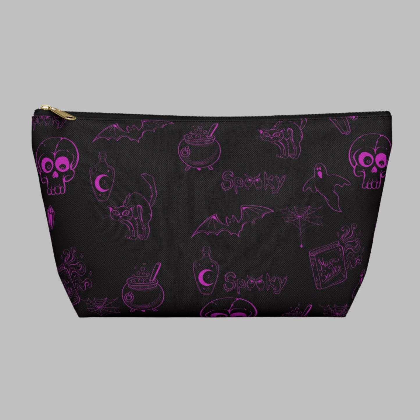 Goth ghouls Halloween makeup bag black and purple