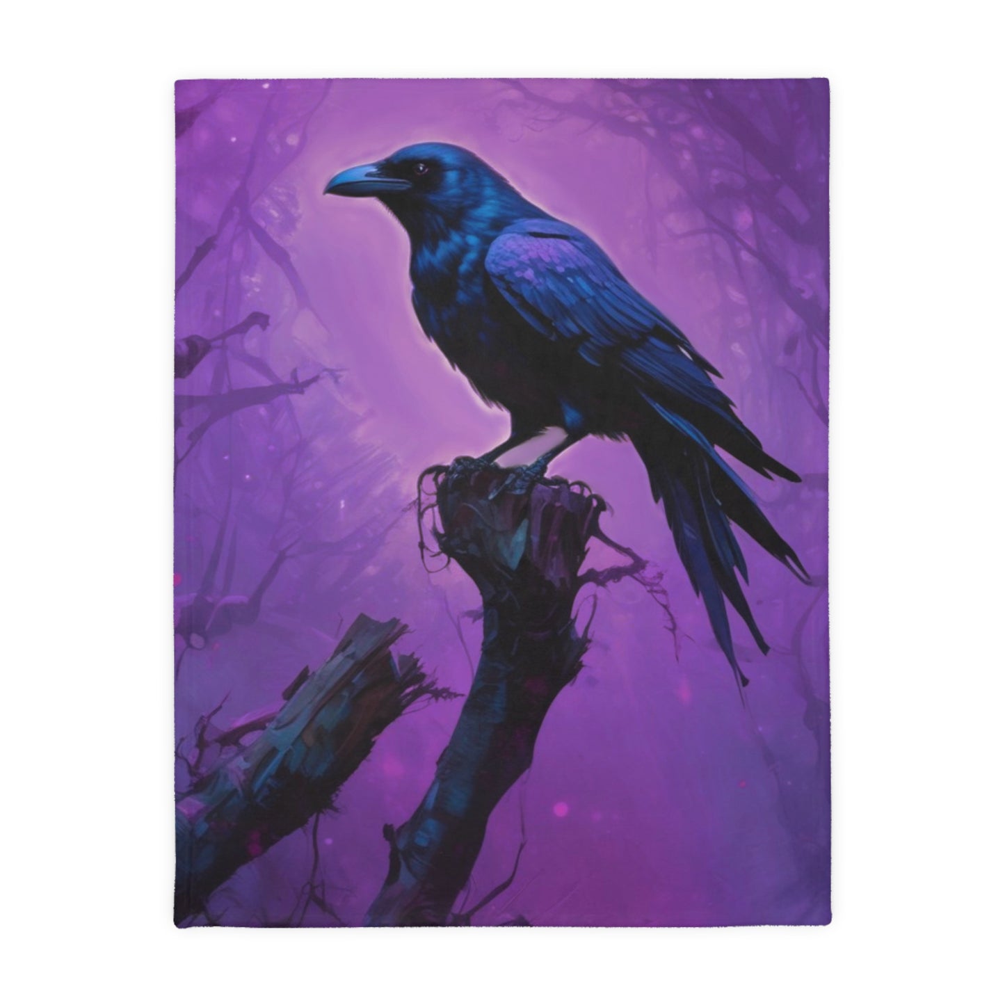 Velveteen Blanket - Crow in Purple Mist