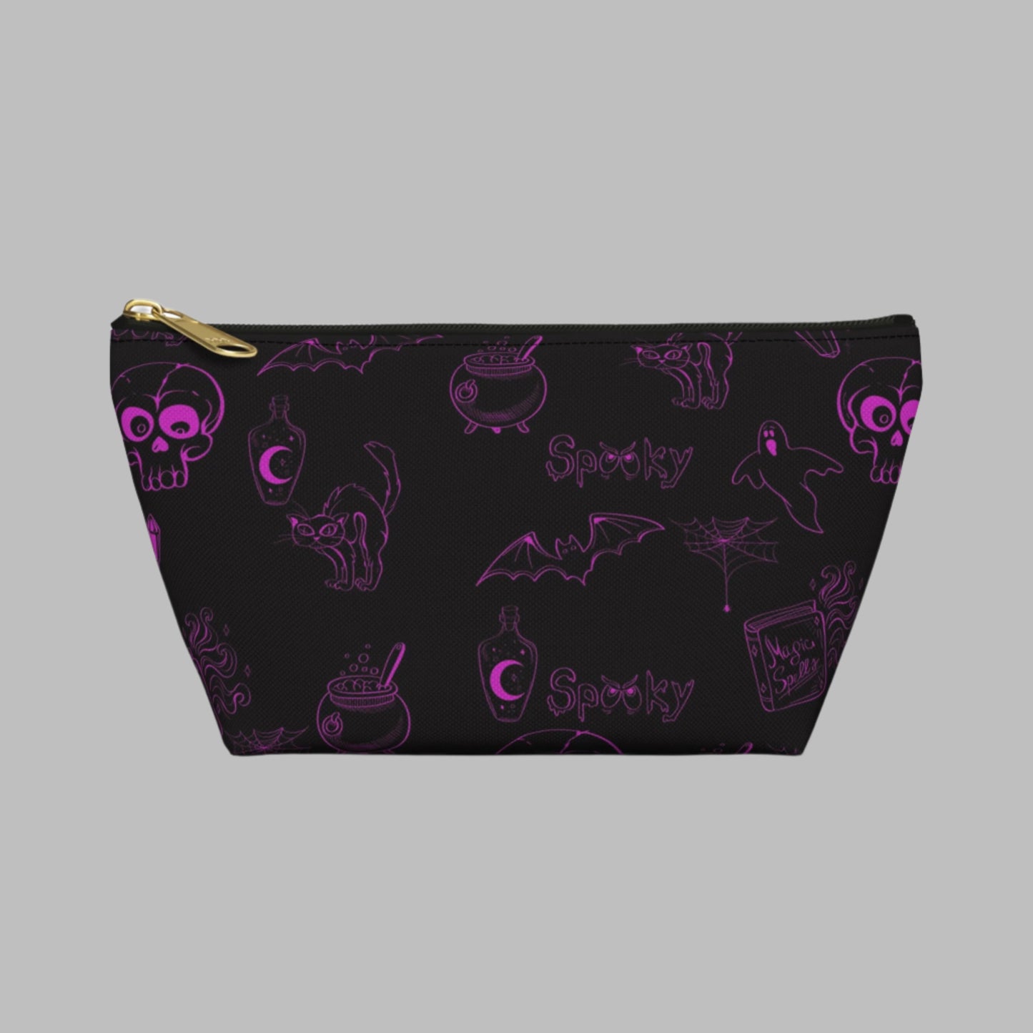 Goth ghouls Halloween makeup bag black and purple