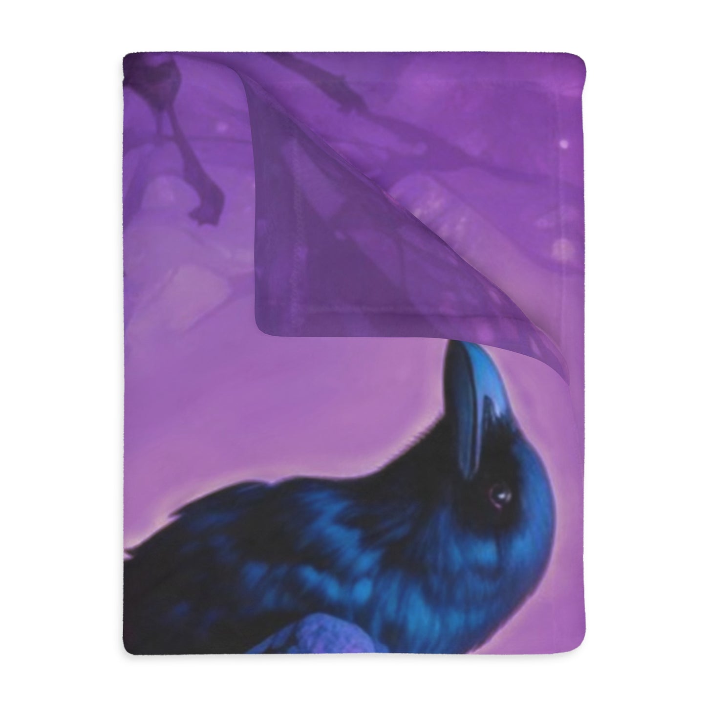 Velveteen Blanket - Crow in Purple Mist