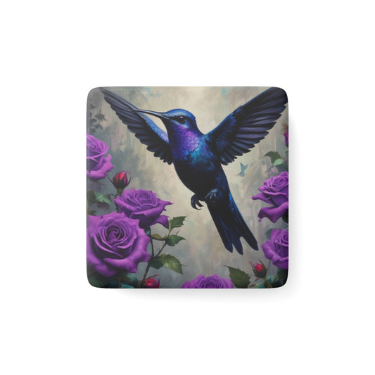 Square Violet/Purple Hummingbird Magnet