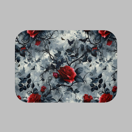 Roses, Bats, and Vines Bath Mat