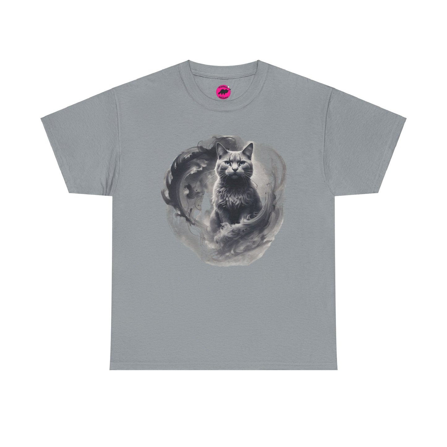 Gray Cat Smoke Swirls Tee