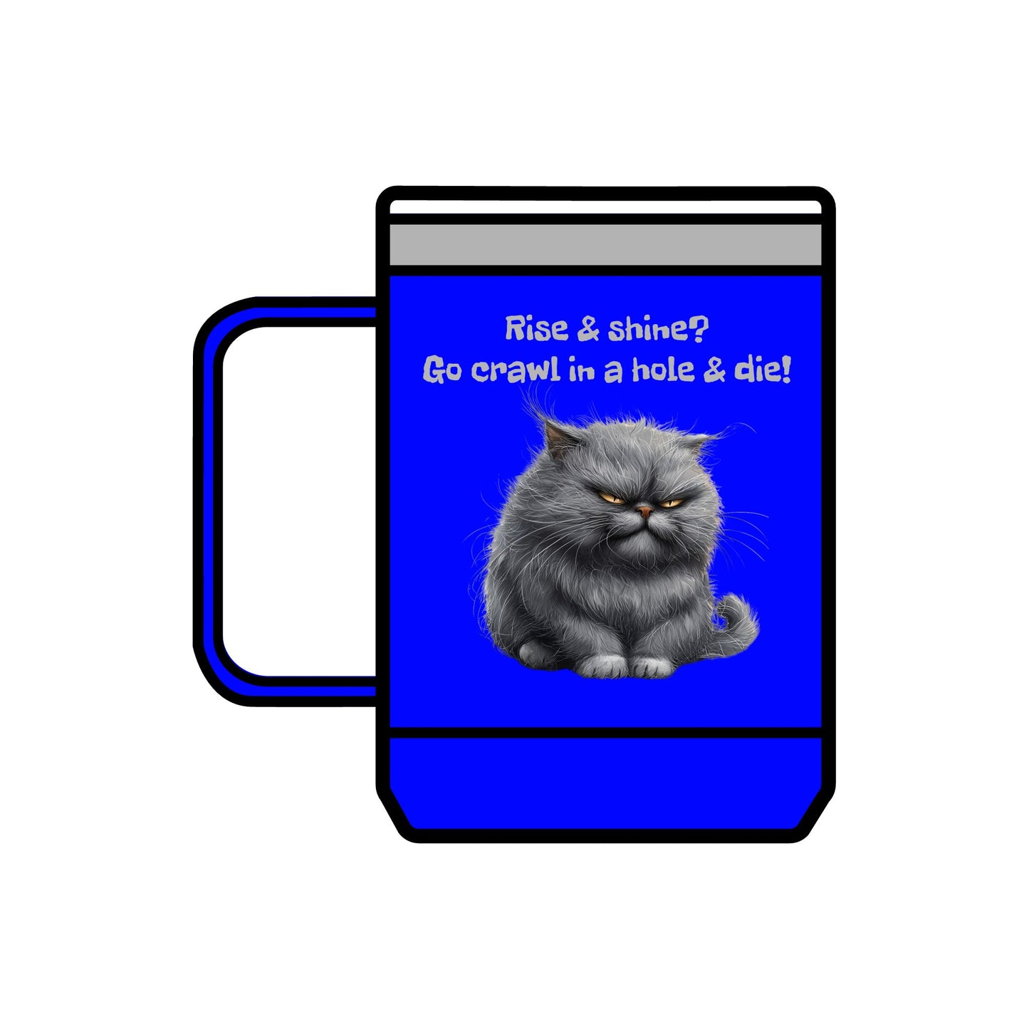 Coffee Mug Tumbler, 15oz - Grouchy Kitty