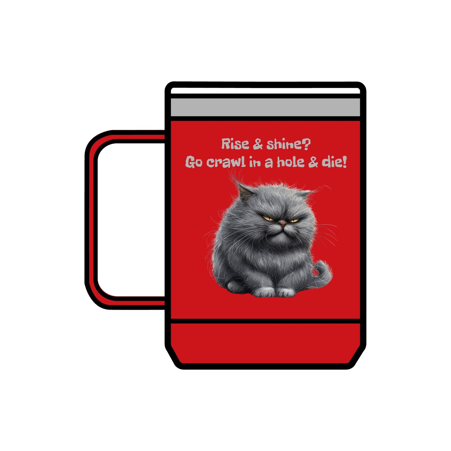 Coffee Mug Tumbler, 15oz - Grouchy Kitty