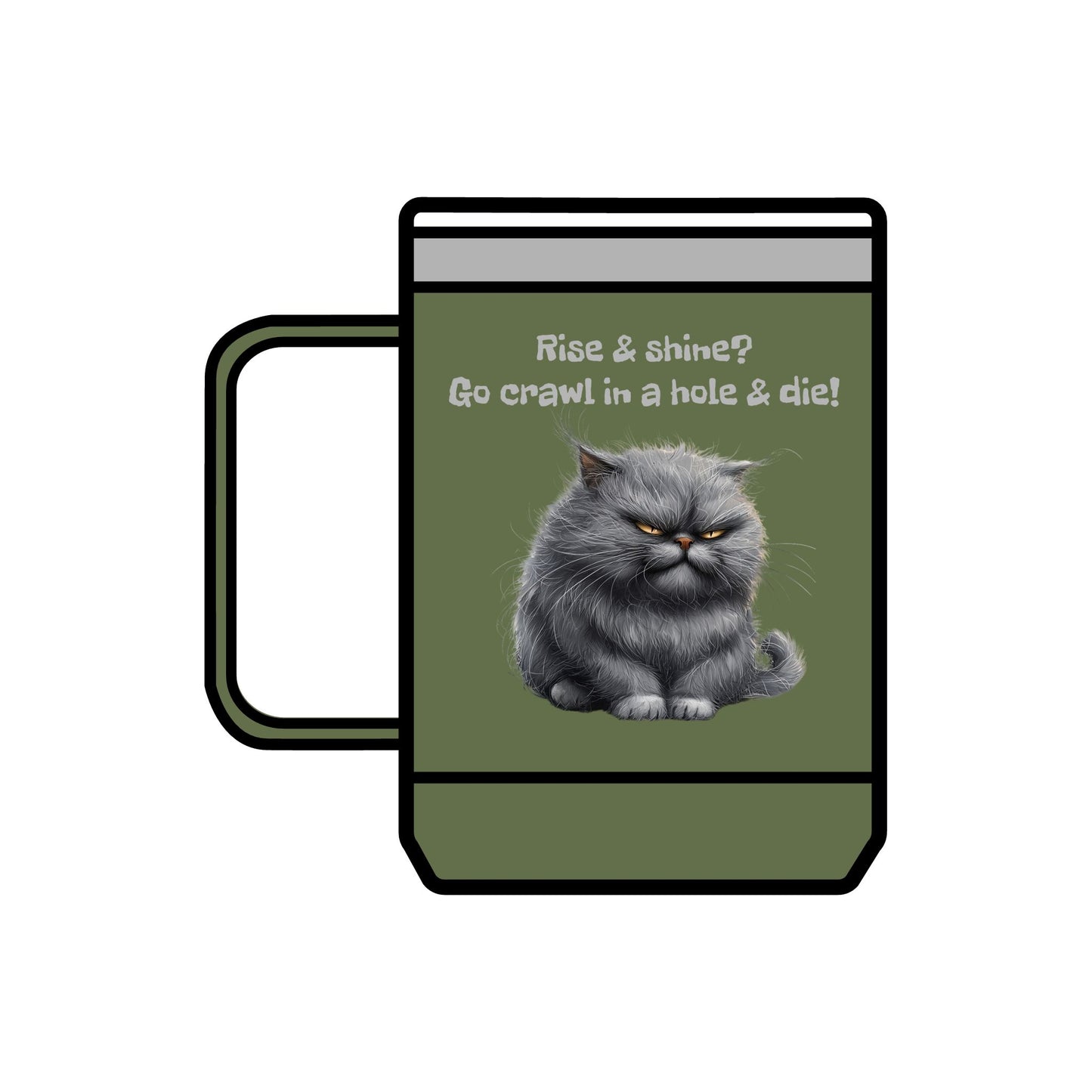 Coffee Mug Tumbler, 15oz - Grouchy Kitty