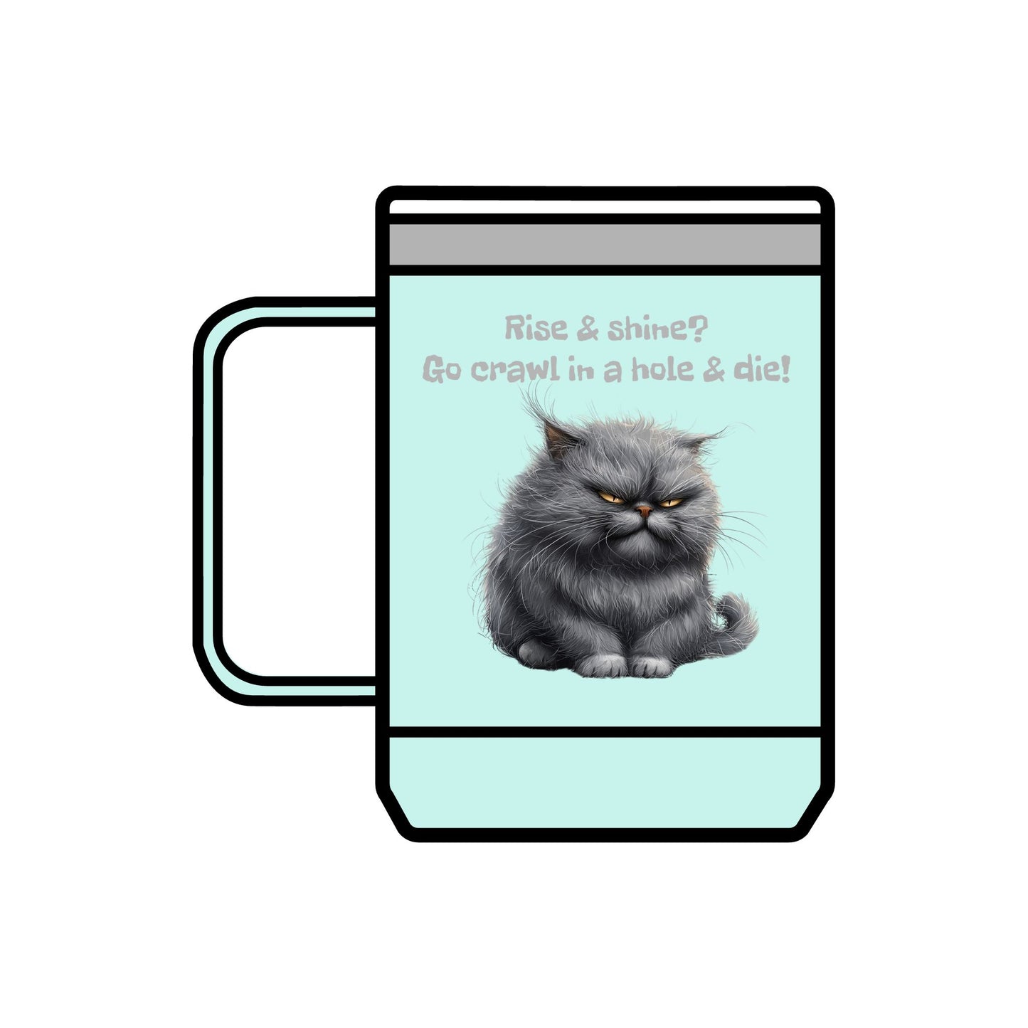 Coffee Mug Tumbler, 15oz - Grouchy Kitty