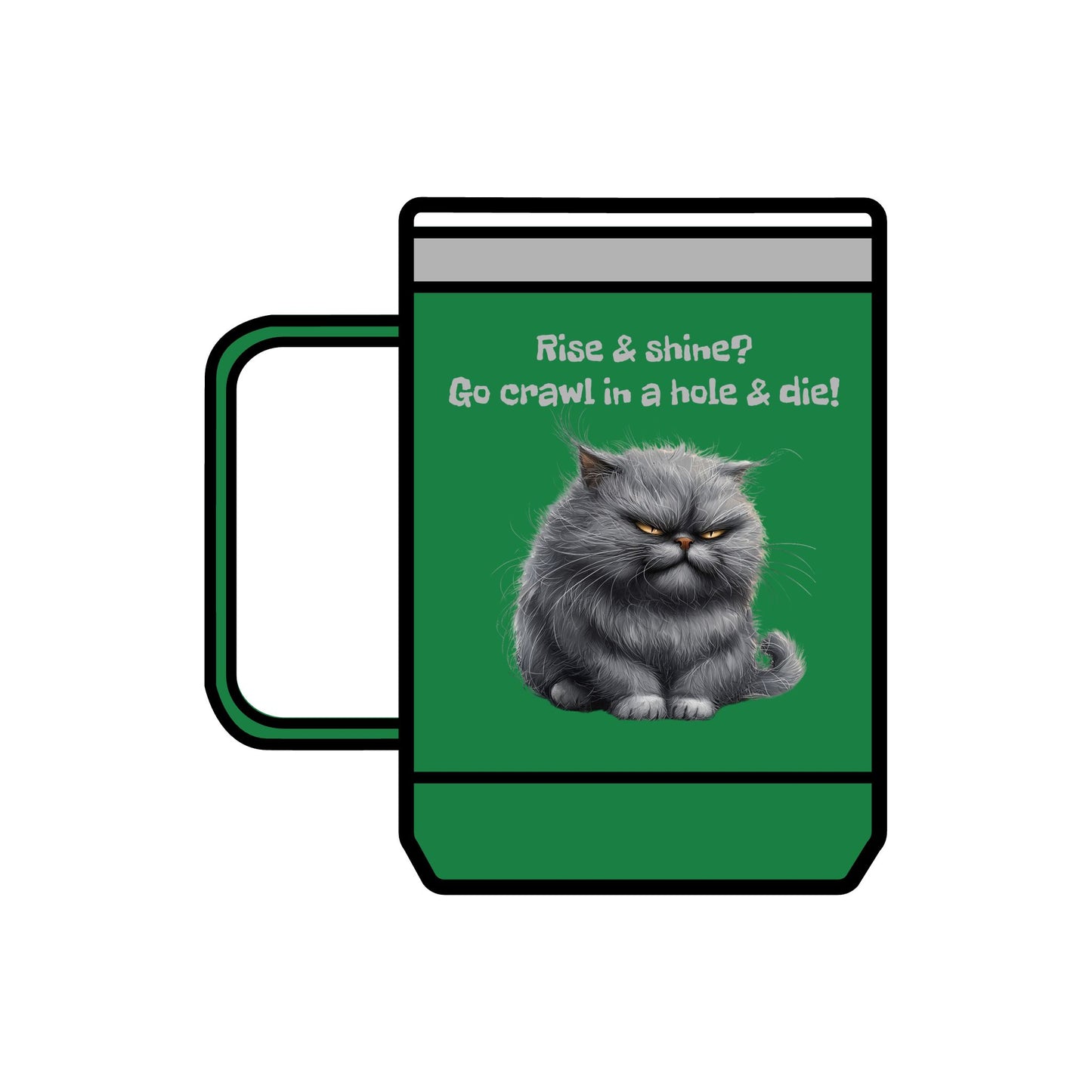 Coffee Mug Tumbler, 15oz - Grouchy Kitty