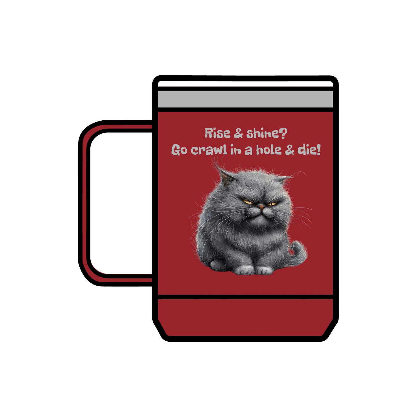 Coffee Mug Tumbler, 15oz - Grouchy Kitty