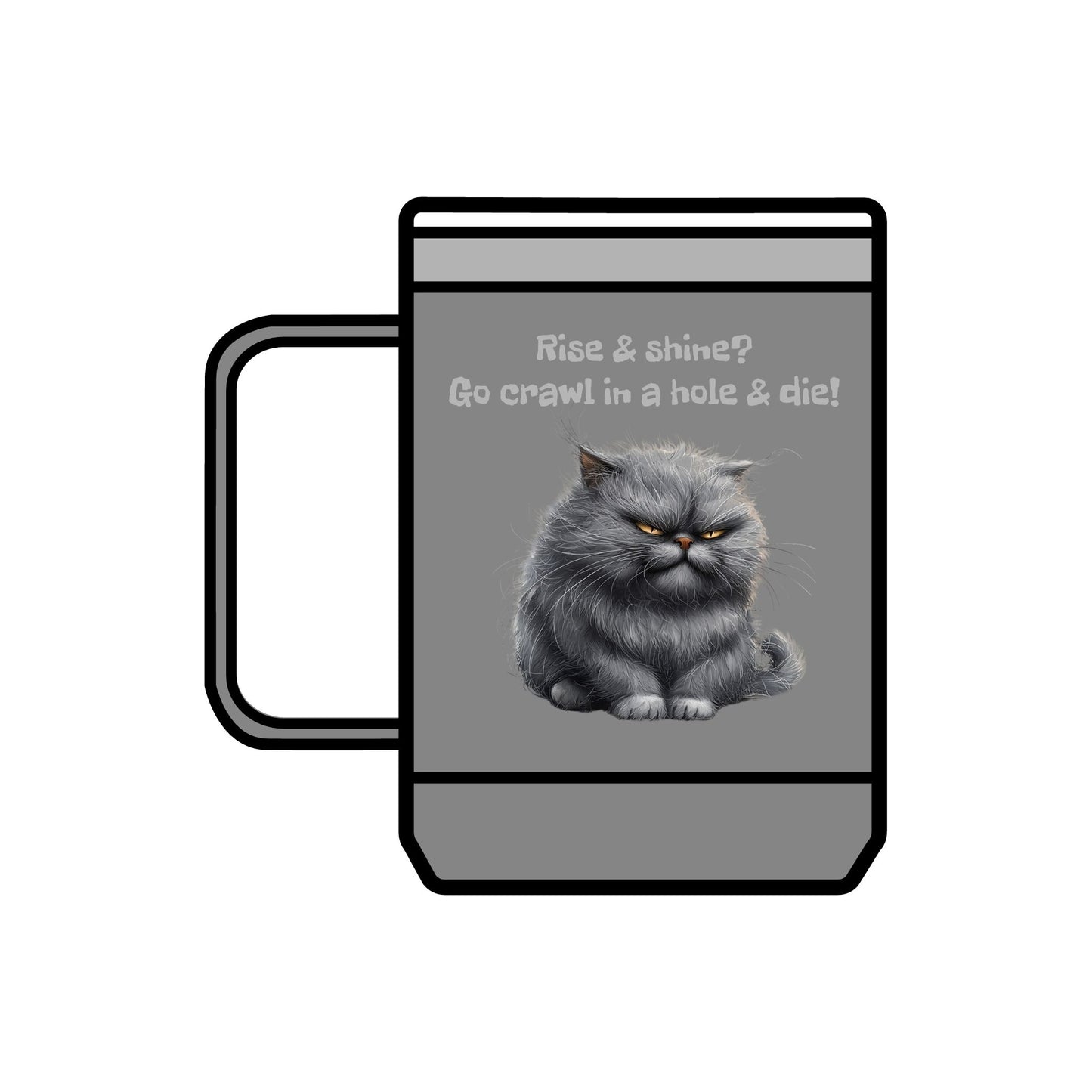 Coffee Mug Tumbler, 15oz - Grouchy Kitty