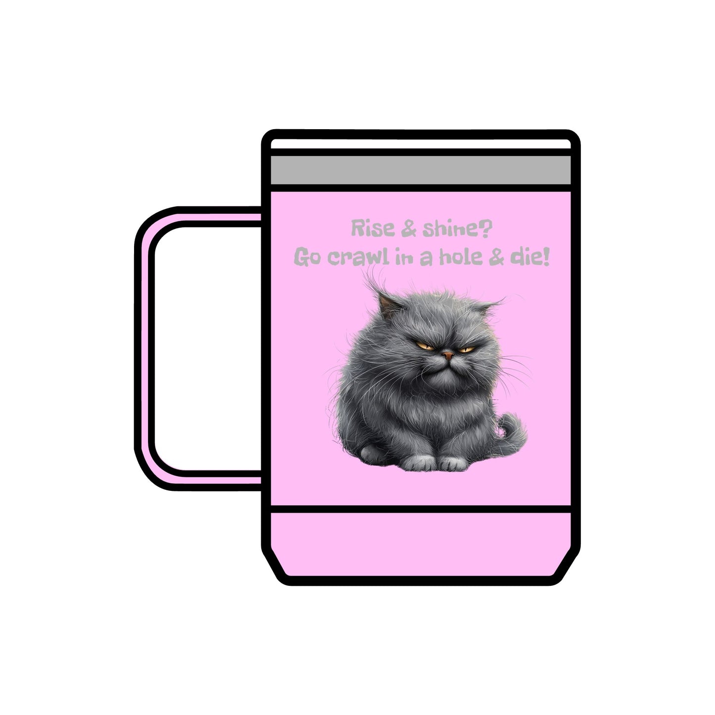 Coffee Mug Tumbler, 15oz - Grouchy Kitty