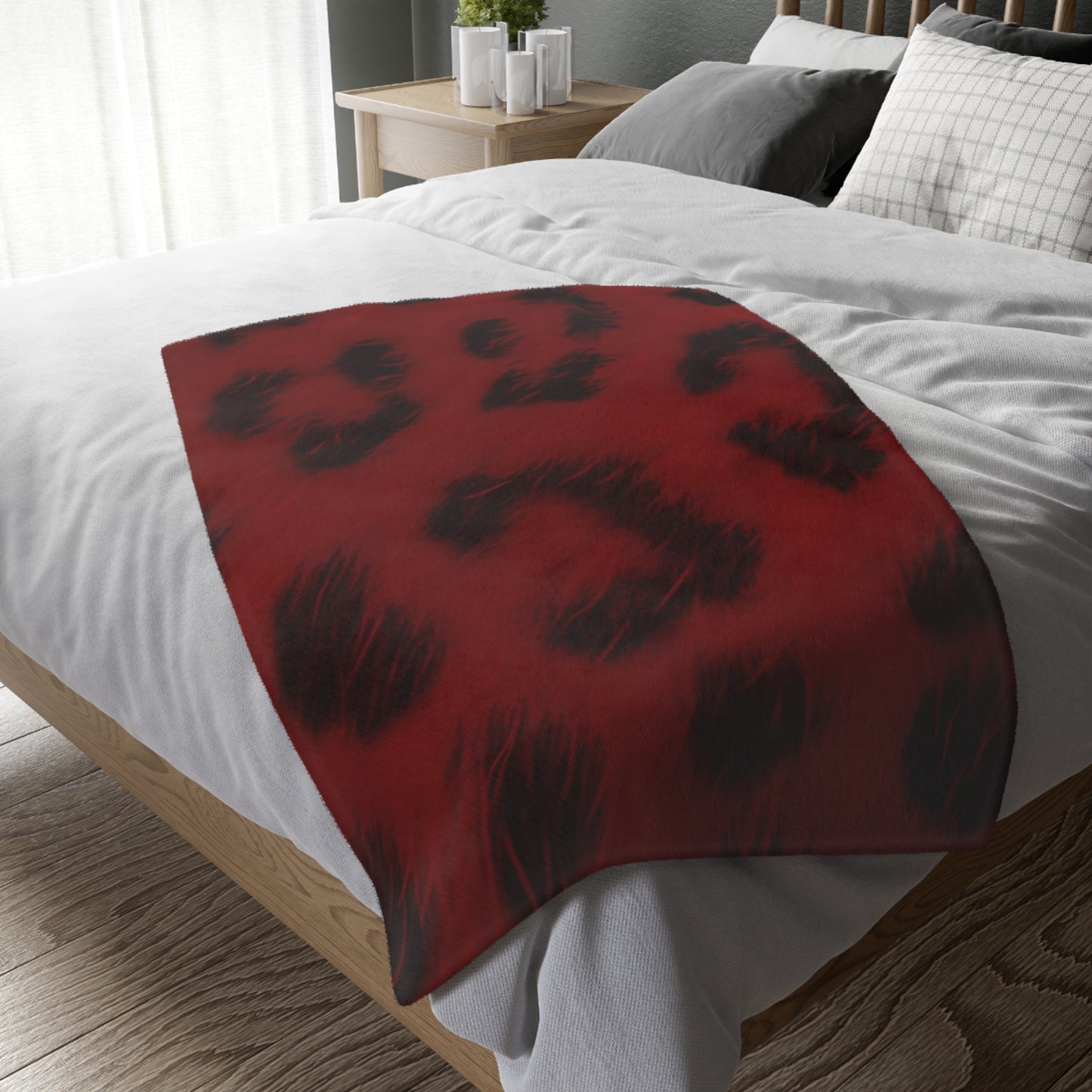 Bi-Polar Red Leopard Double Sided Blanket