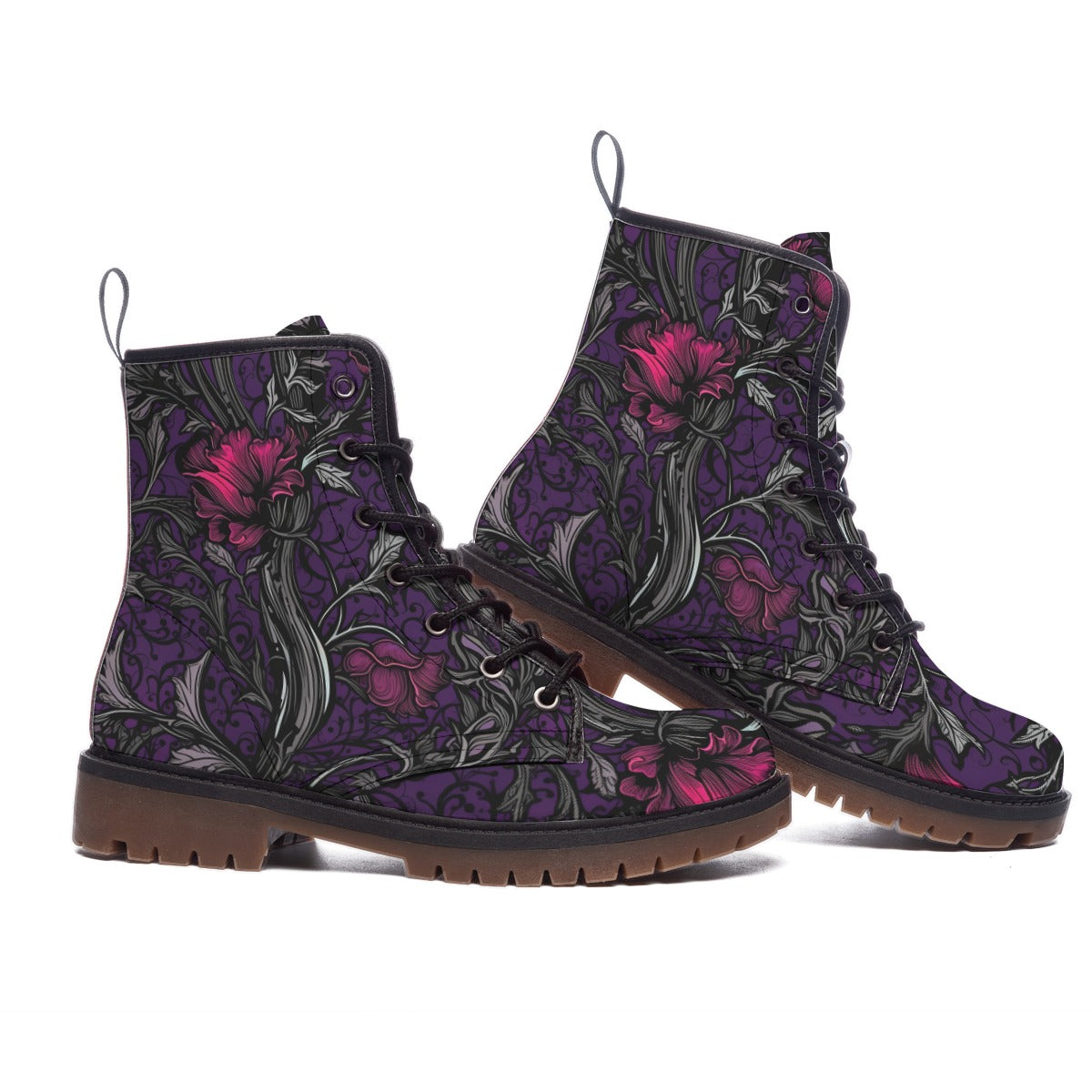 Purple Goth Flower Boots by KP