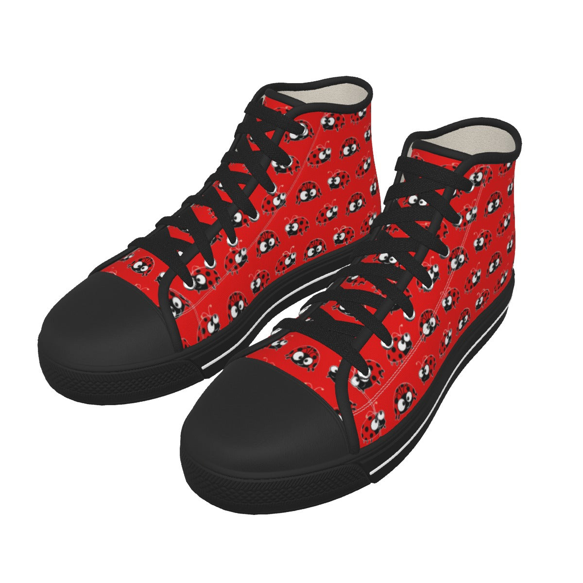 Unisex KittyPat ladybug Red Canvas Shoes