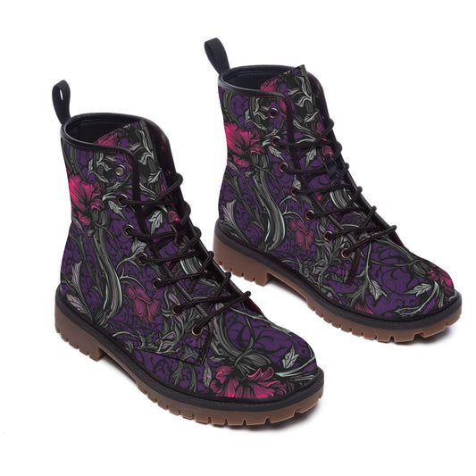 Purple Goth Flower Boots by KP