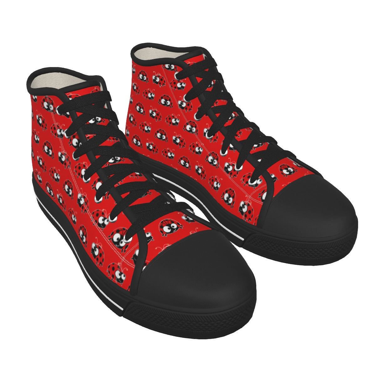 Unisex KittyPat ladybug Red Canvas Shoes