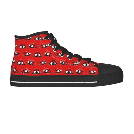 Unisex KittyPat ladybug Red Canvas Shoes