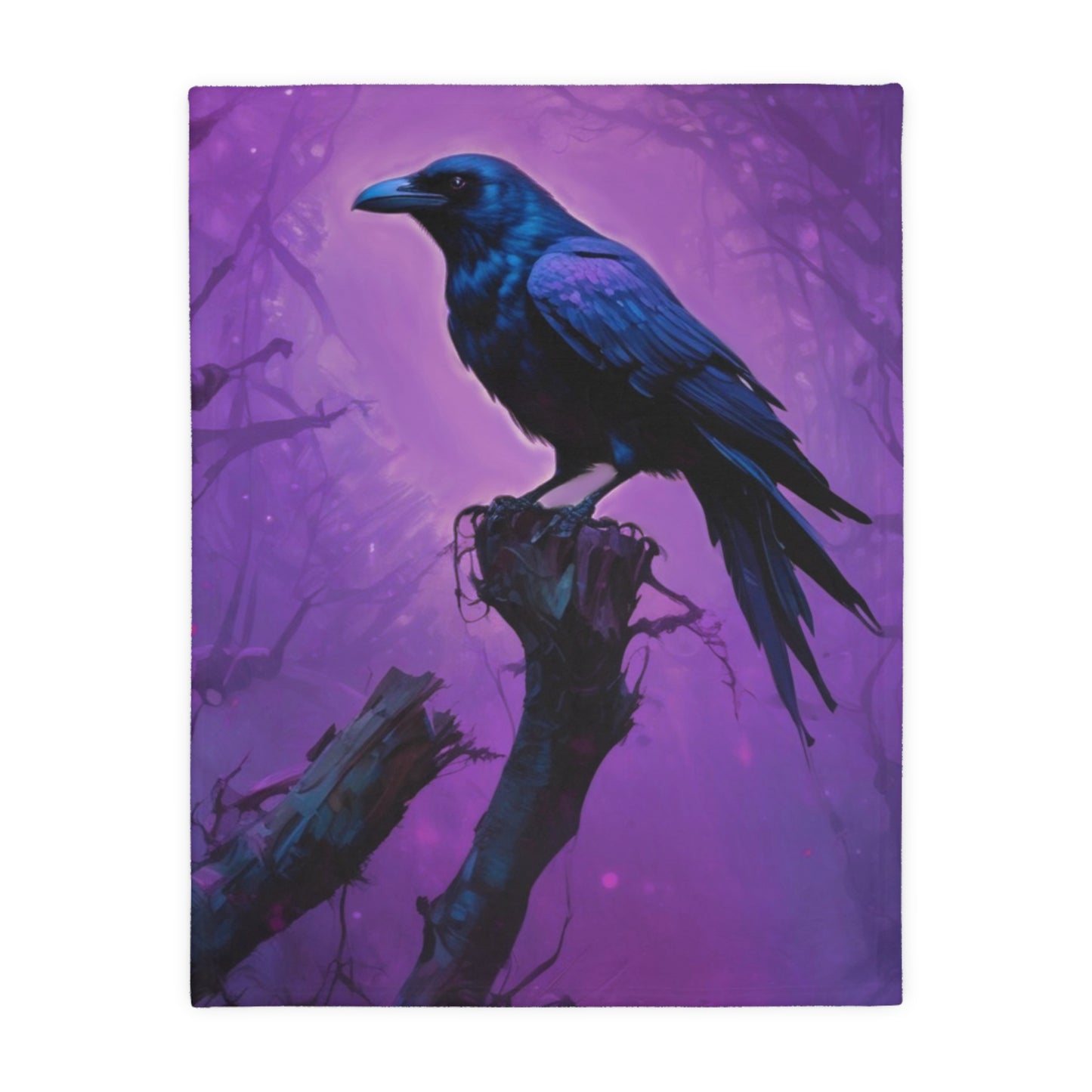 Velveteen Blanket - Crow in Purple Mist