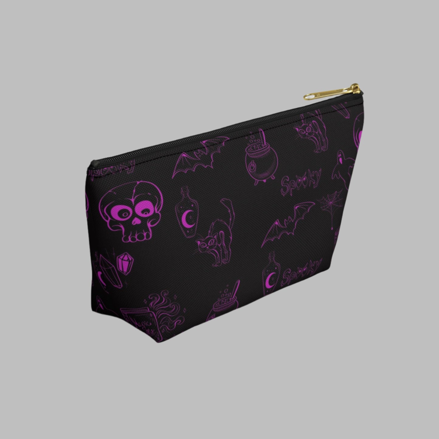 Goth ghouls Halloween makeup bag black and purple