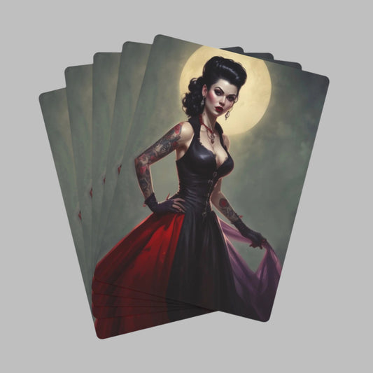 Rockabilly Goth Vampire Playing Cards