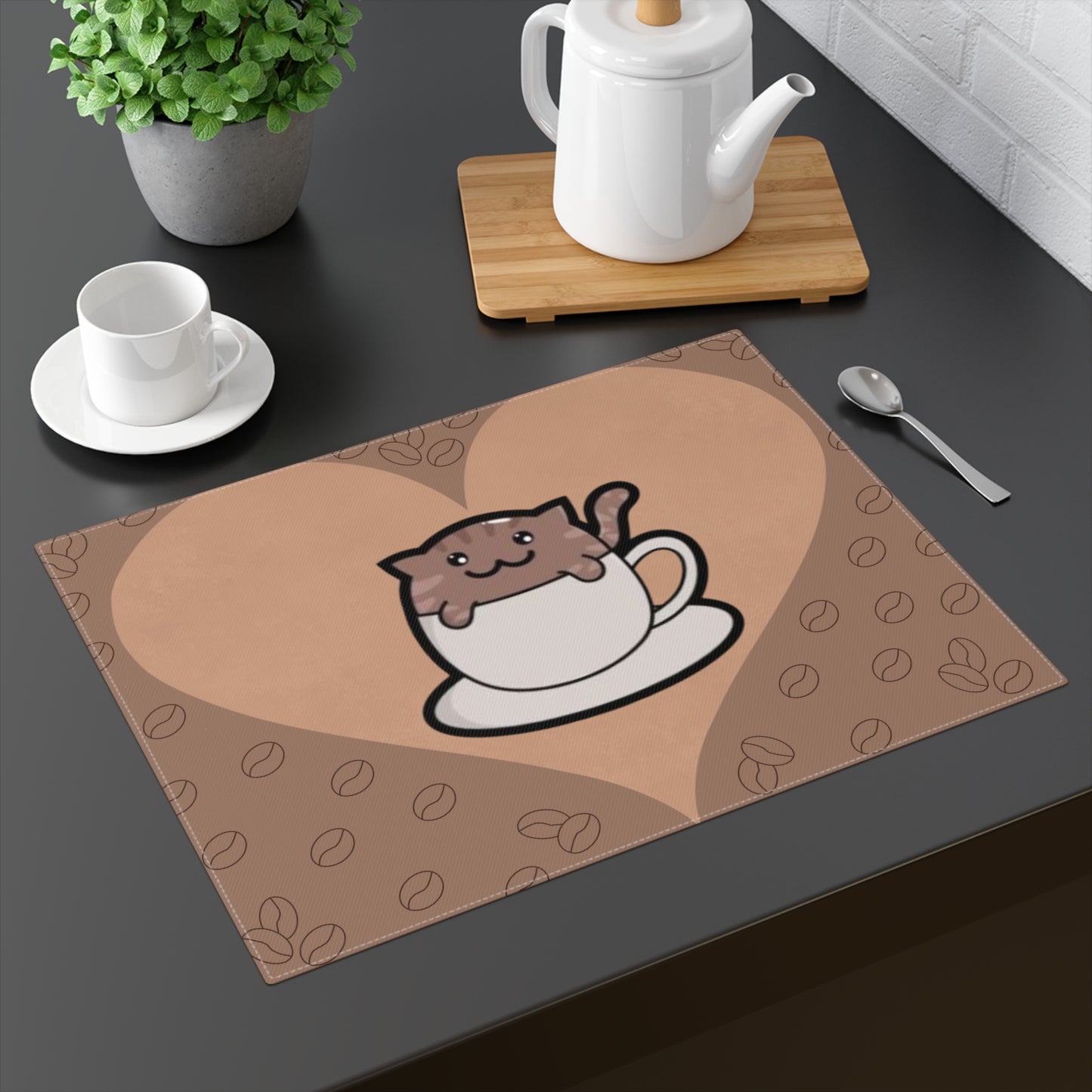 Placemat - Mocha Cat  Kitchen Placement