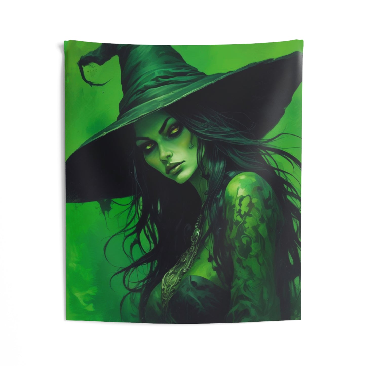 Witch Wall Tapestry - Custom Green Design