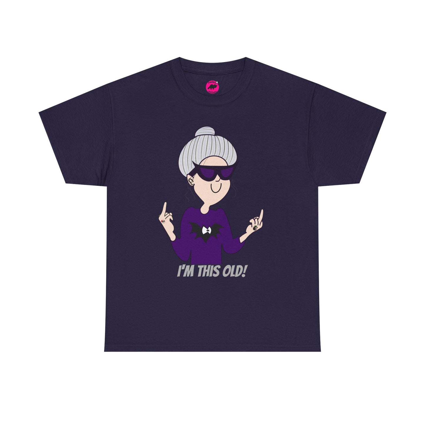 Sassy Old Lady Giving Finger 'I'm this old' Funny Adult Unisex Tshirt