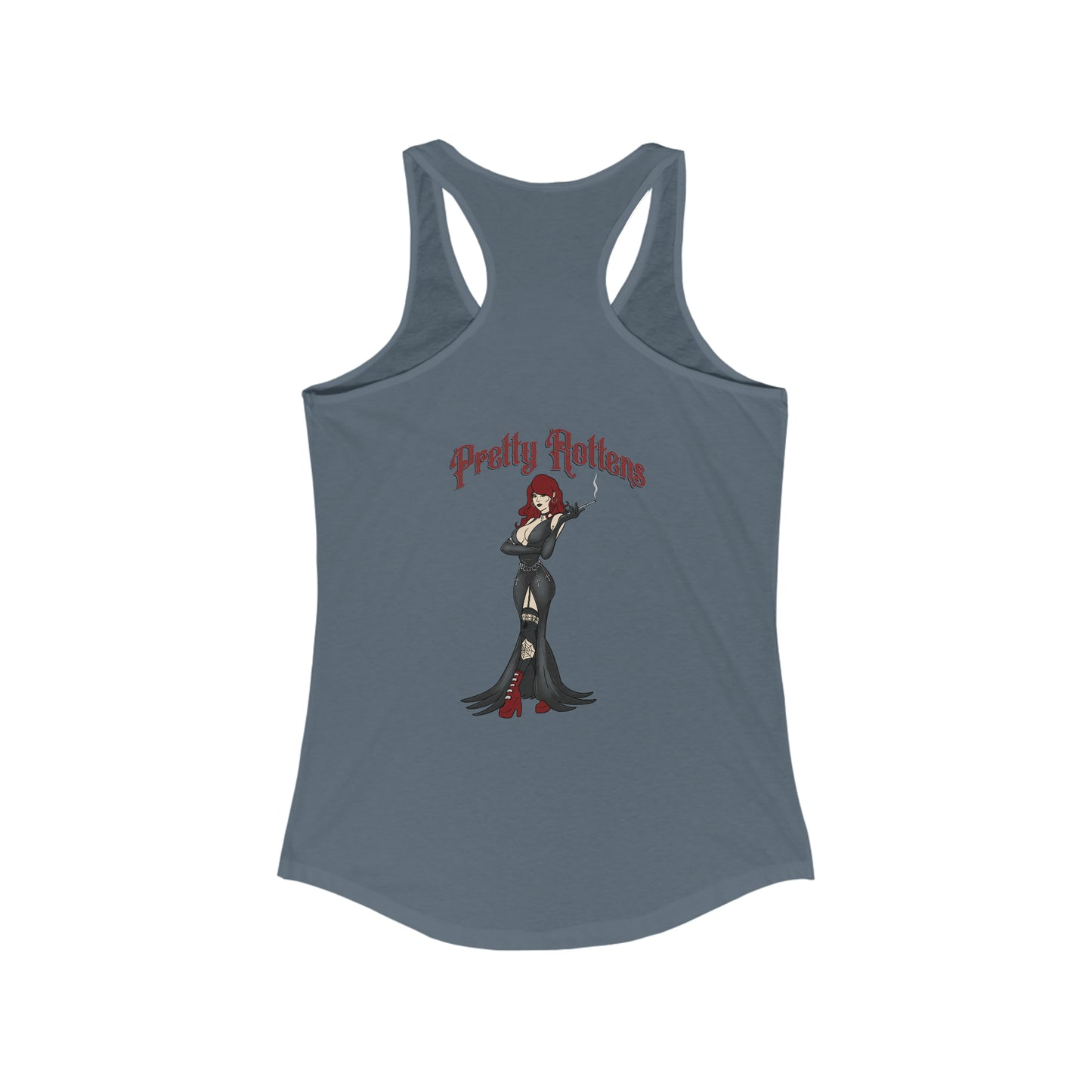 Women's Gothic Red and Black Pretty Dead Zombie Racerback Tank