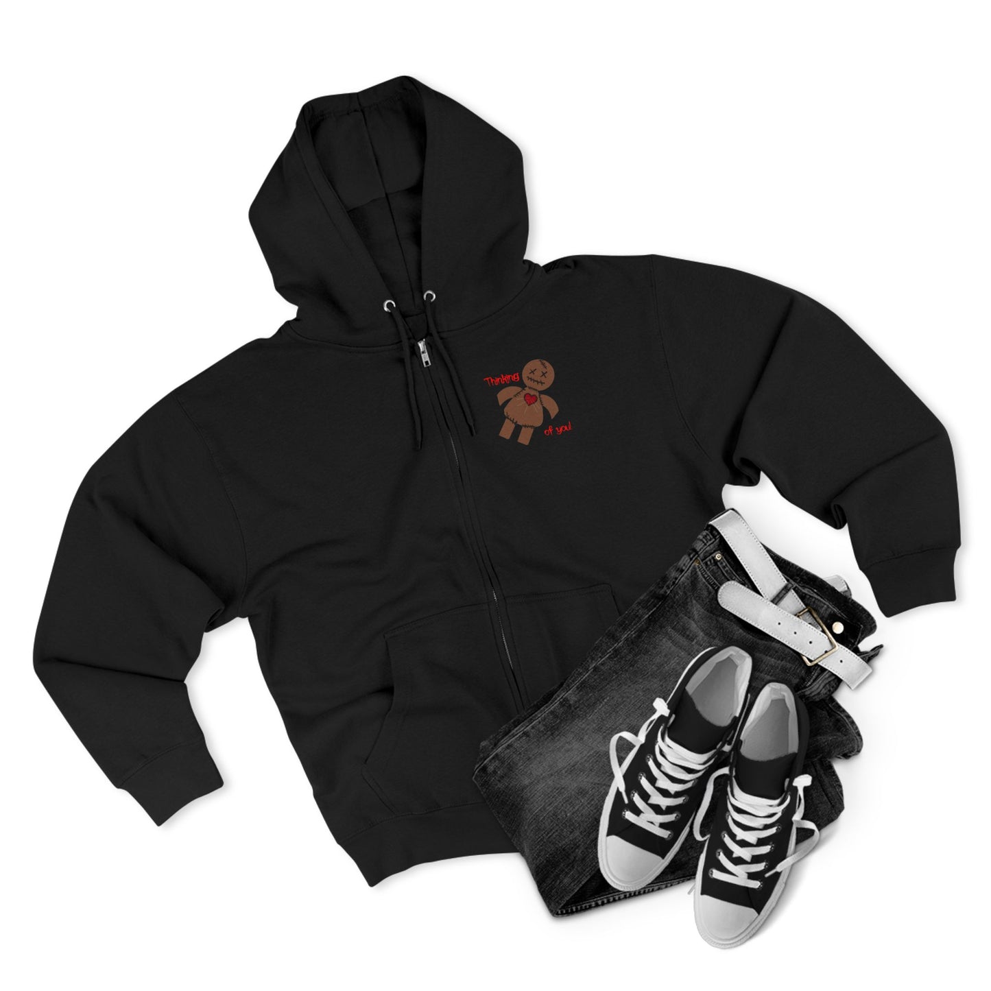 Voodoo Doll Thinking of You Zip Hoodie