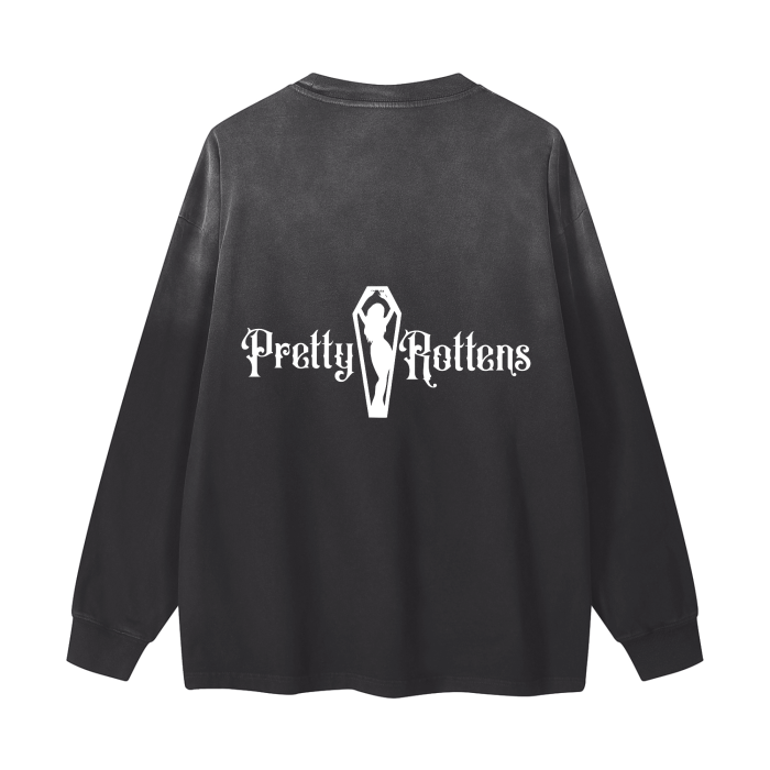 Women's "Spooky Bitch" White Vintage Gothic Long Sleeved Tshirt