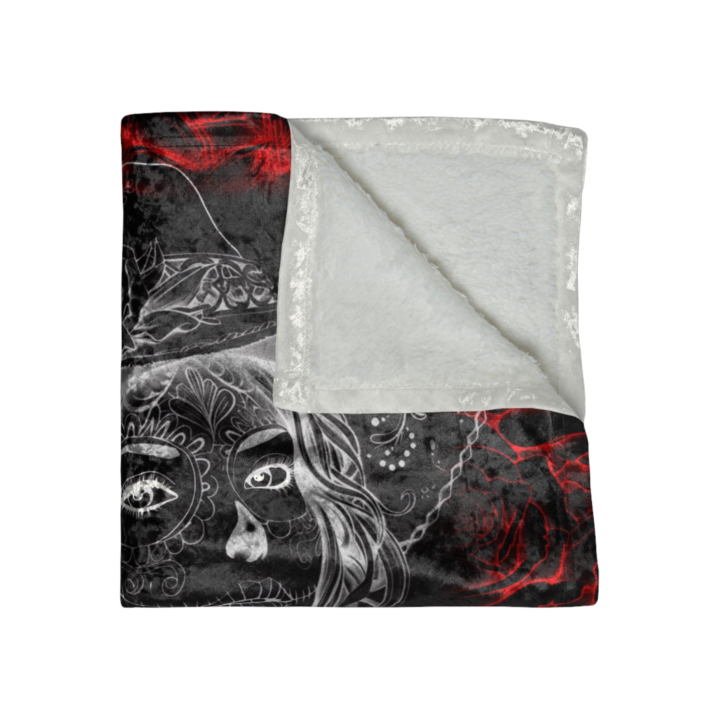 Dead Roses Crushed Velvet Blanket