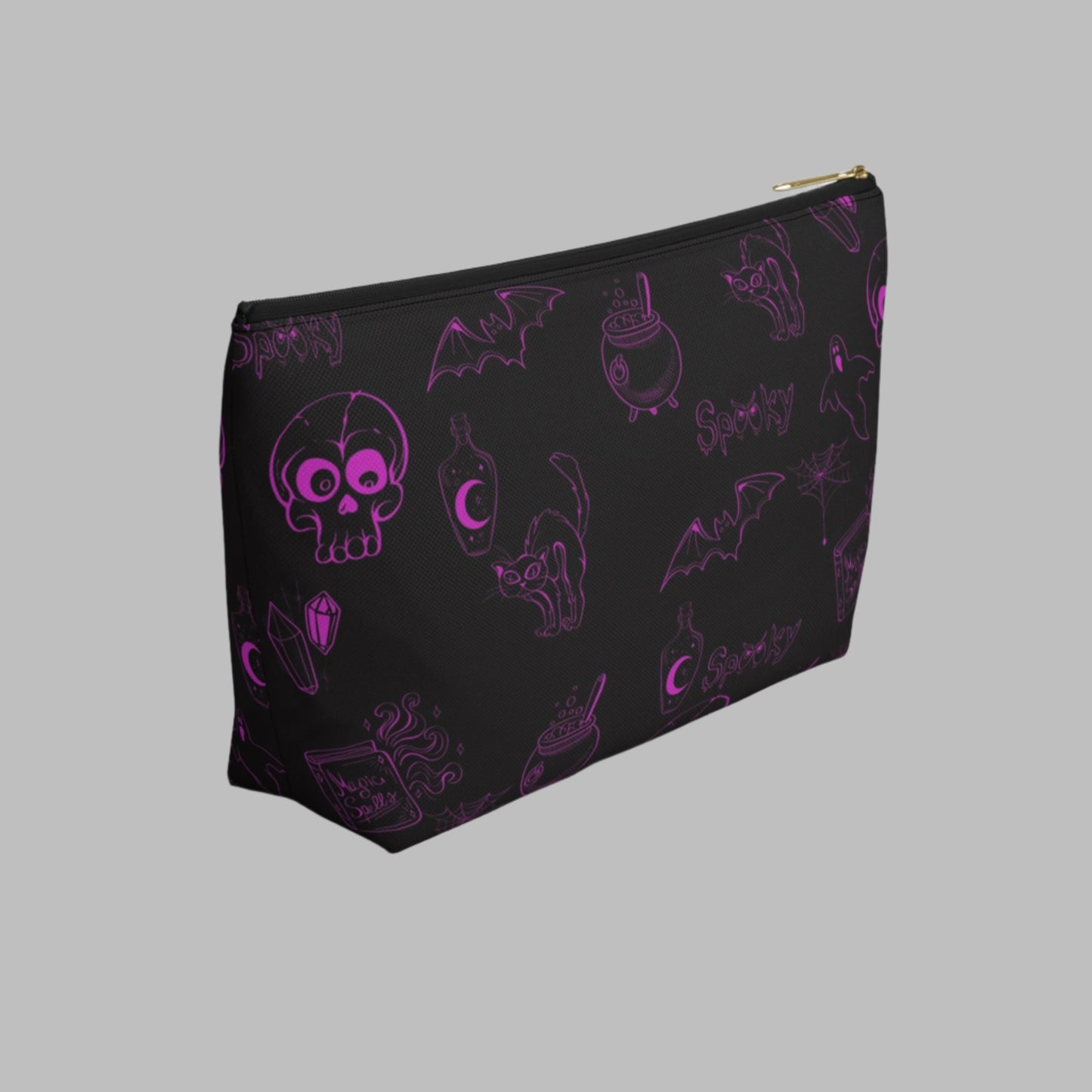 Goth ghouls Halloween makeup bag black and purple