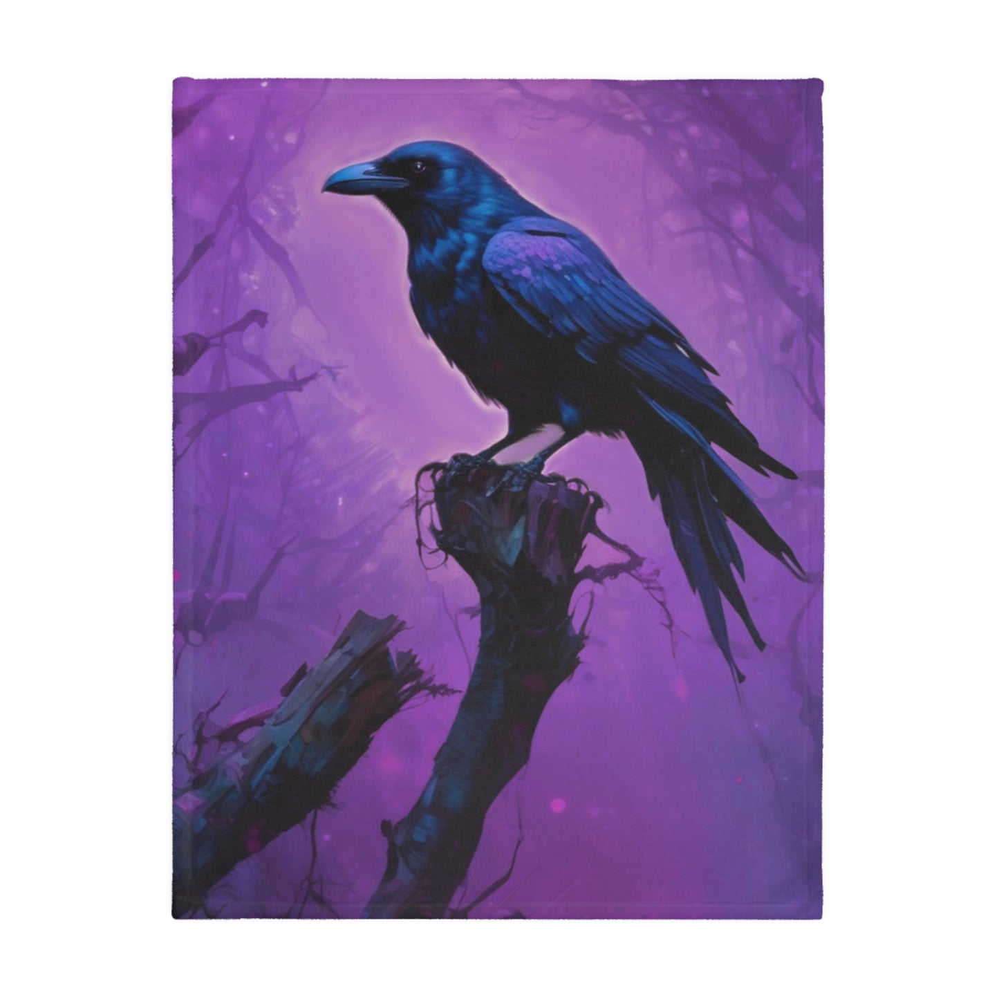 Velveteen Blanket - Crow in Purple Mist