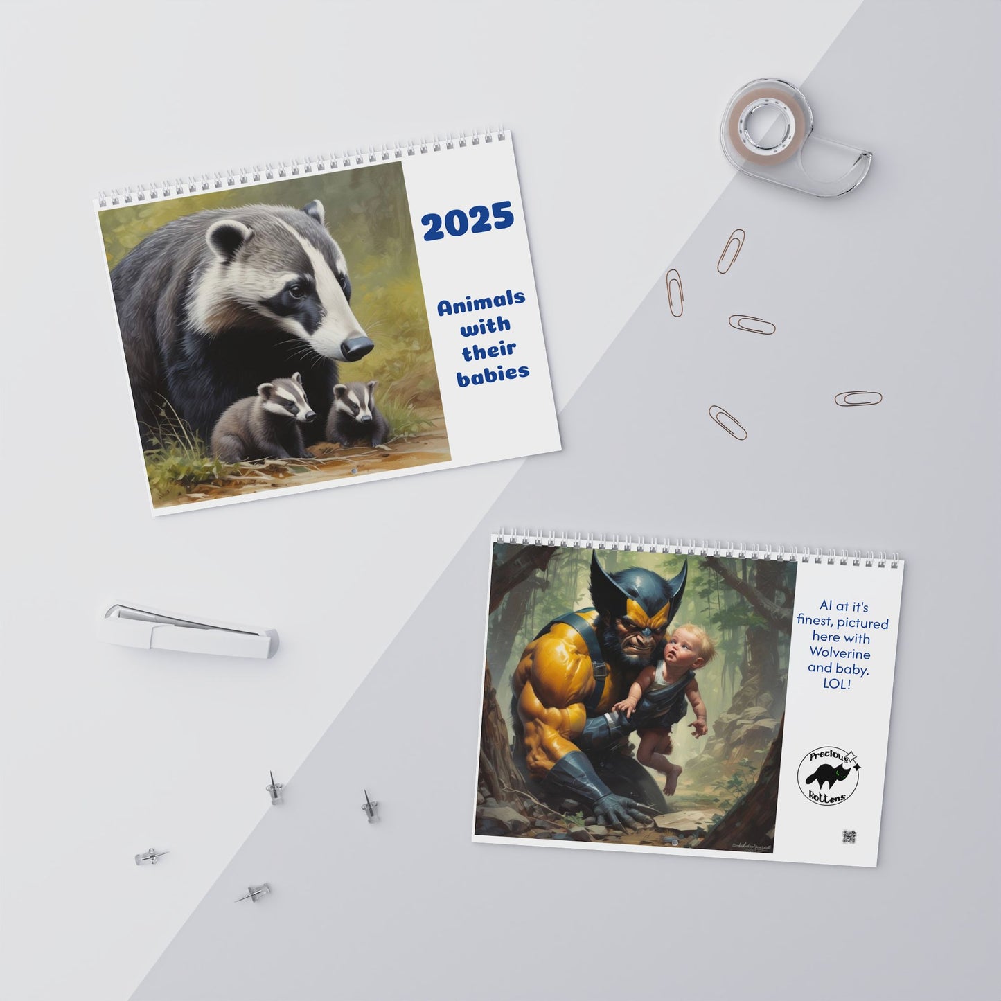 Wall Calendars (2025) Animals with babies