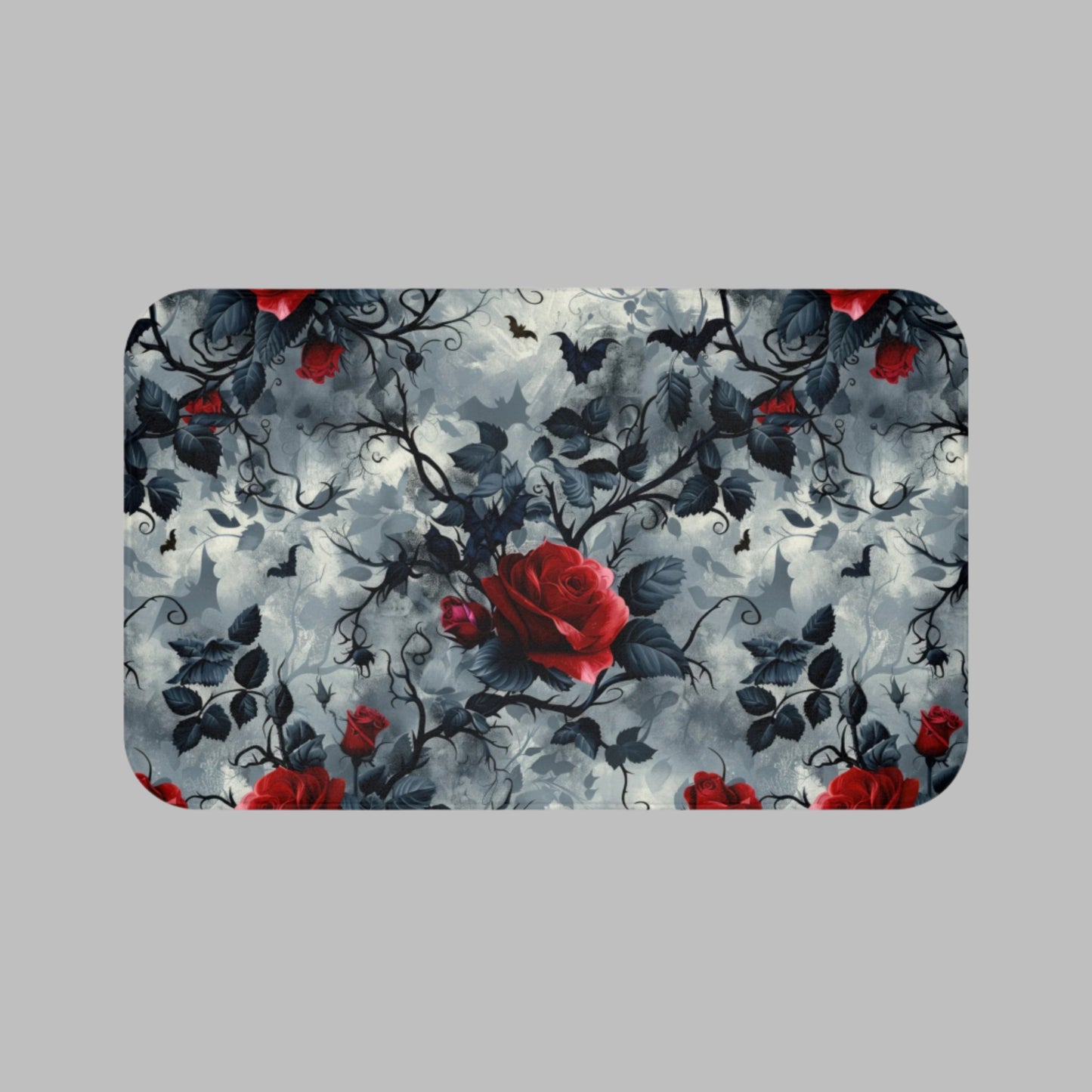 Roses, Bats, and Vines Bath Mat