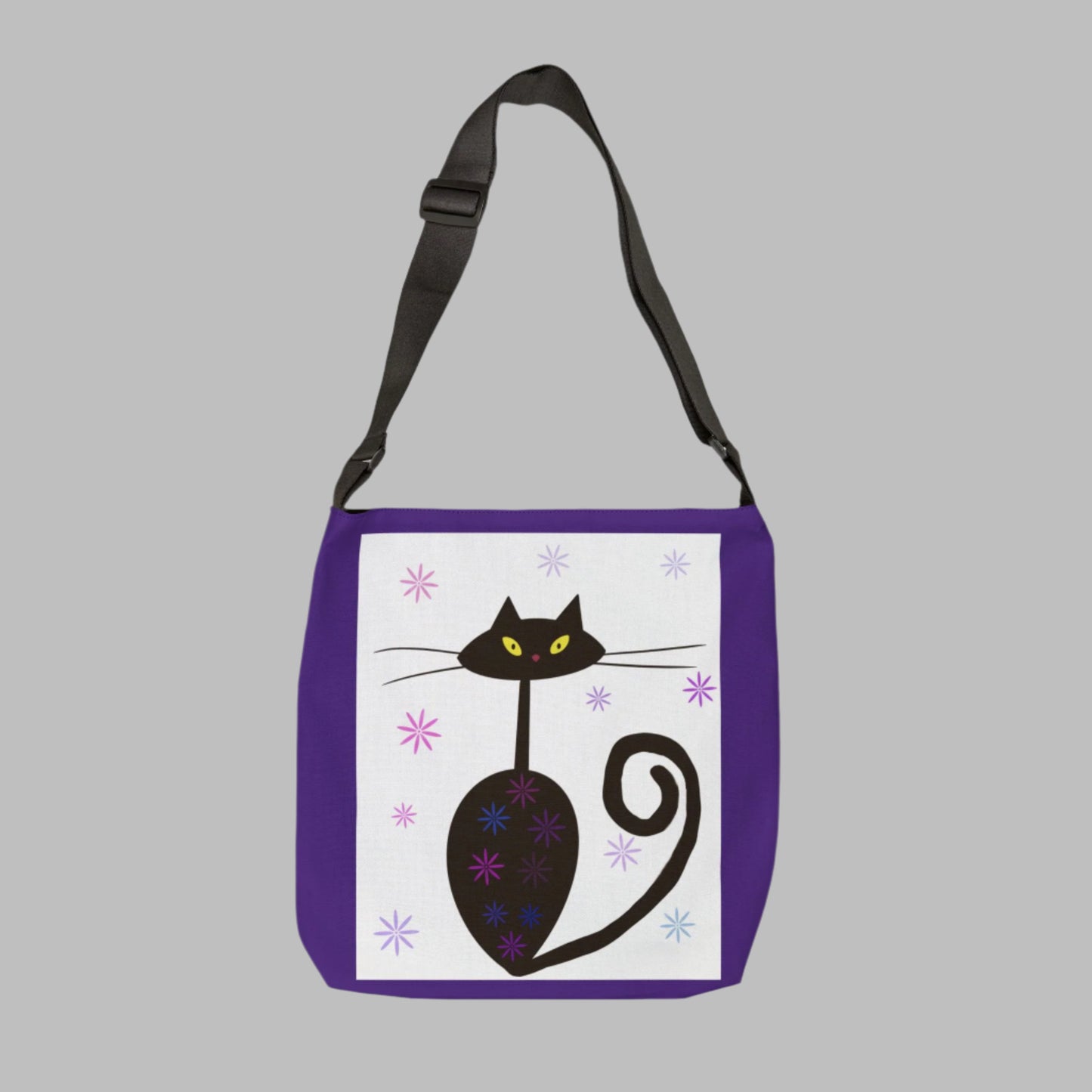 Mid Mod Kitty Cat Adjustable Tote Bag